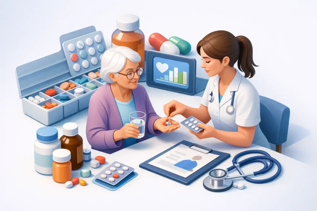 Administración de medicamentos en adultos mayores
