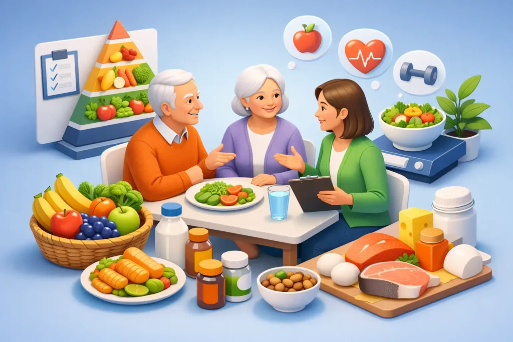 Guía de nutrición para adultos mayores y familias
