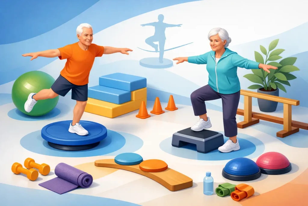 10 mejores ejercicios de equilibrio para seniors