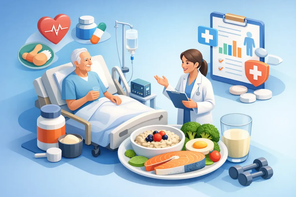 Nutrición clínica para recuperación en mayores