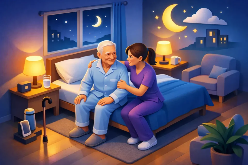 Beneficios del acompañamiento nocturno senior